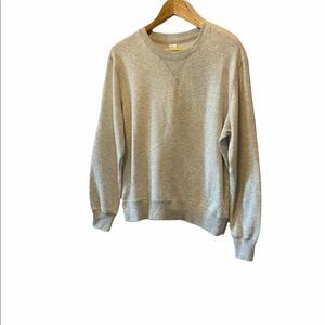 Grey Pullover Crew Neck Cotton Poly Sweatshirt M